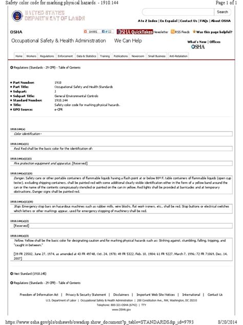 Image result for OSHA Safety Color Code Chart