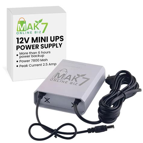 MAK7 Mini UPS for WiFi Router | 12V-2amp~2.5 (Peak) | Power Backup 6 to ...