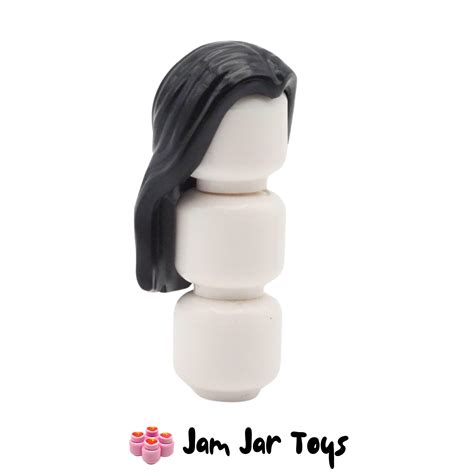 LEGO Black Long Hair, Centre Parting. FPH187