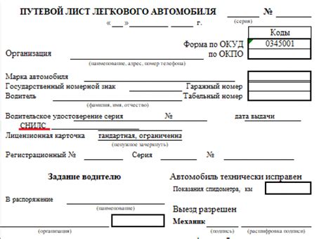 Путевой лист 2025: образец | Современный предприниматель