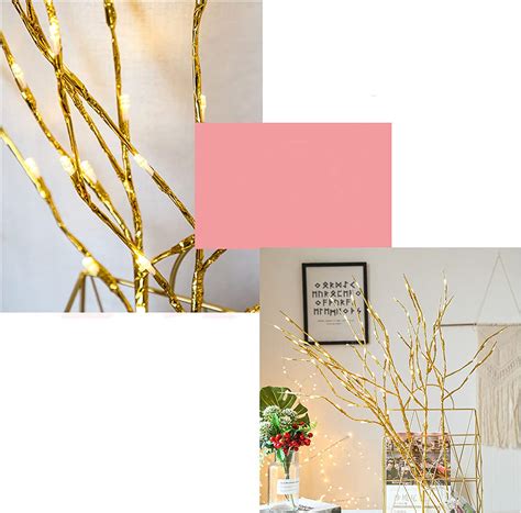 Buy YDJoo LED Branch Lights Gold Lighted Willow Branch Battery Operated ...