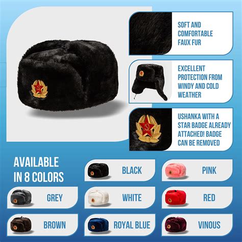 Buy Russian Ushanka Hat - Soviet Ushanka Men Communist Hat Winter ...