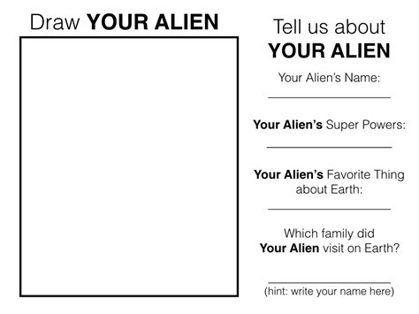 Alien Drawing Worksheet 的图像结果