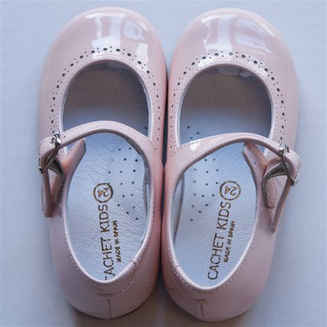 Made In Spain Girls Pink Mary Jane Patent Shoes | Cachet Kids