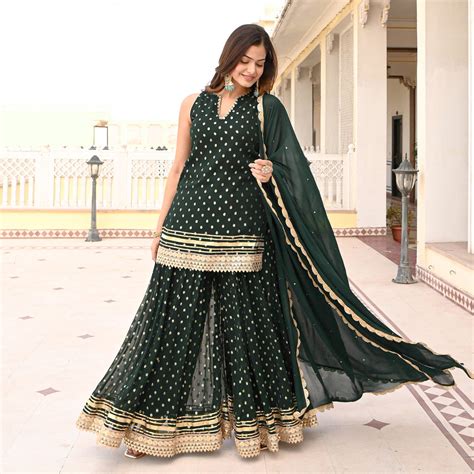 Kavya Green Designer Sharara Suit Set for Women Online – UrbanStree