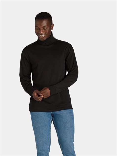 George Men's and Big Men's Interlock Turtleneck Shirt with Long Sleeves ...