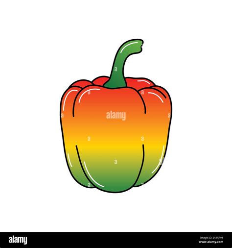Colorful Gradient Bell Pepper Vector Illustration Stock Vector Image ...
