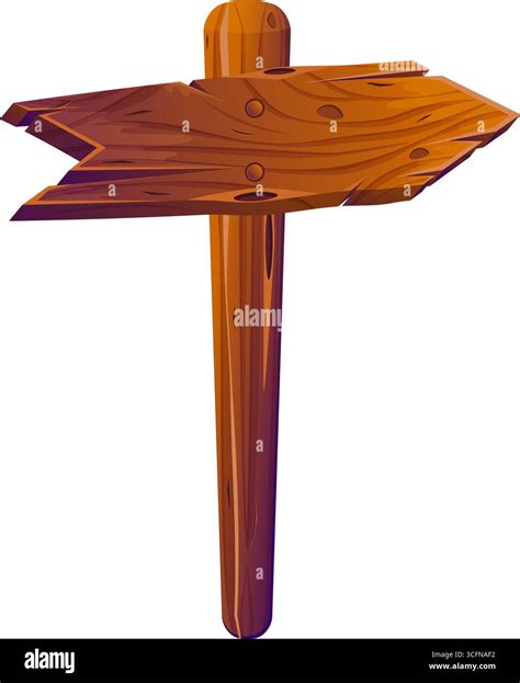 Illustration of a cartoon style wooden direction signpost featuring a ...