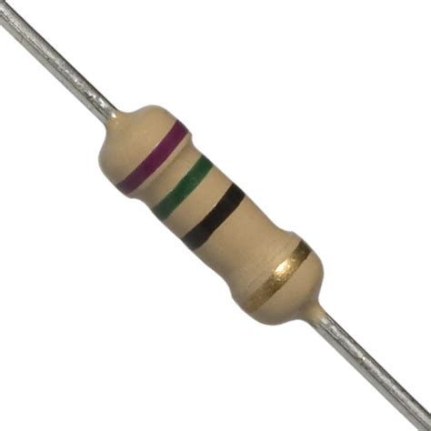 75 Ohm 0.5W Carbon Film Resistor 5%, 0.5W CFR, 75E 0.5W, 75R 0.5W, 0.5W ...