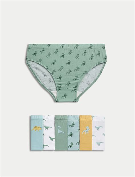 Buy 7pk Pure Cotton Dinosaur Briefs (2-8 Yrs) at Marks & Spencer