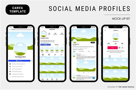 Social Media Profiles Mockup Bundle Graphic by SHEThrivesMedia ...