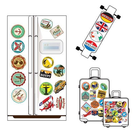 Travel Map Stickers 150pcs World Famous Country Regions Logo Vinyl ...