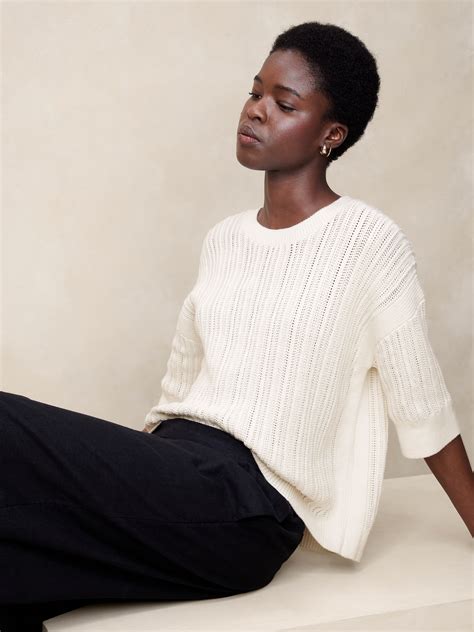Banana Republic Oversized Open-Stitch Sweater International Shipping