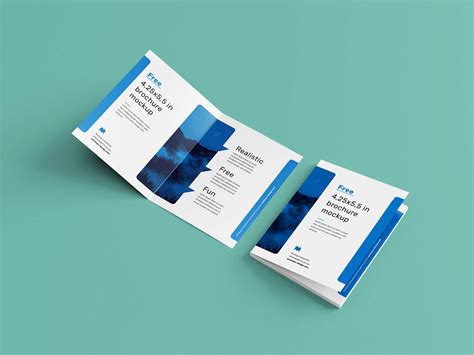 Free Bi-Fold Quarter Page Brochure Mockup PSD Set - Good Mockups
