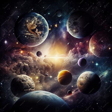 Premium Photo | Space art that is made up of planets and stars