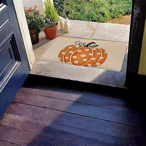 Moocorvic Front Door Mat Outdoor Entrance, Halloween Pumpkin Theme Fall ...