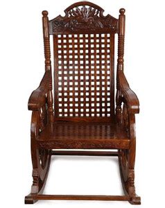 Smarts collection Wooden Rolling Rocking Chair (Brown, Sheesham Wood ...