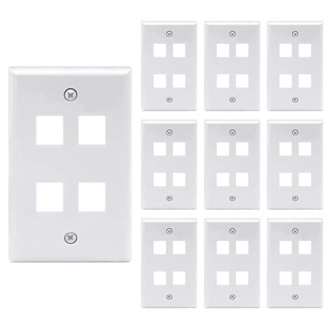 VCE 10 Pack 4-Port Keystone Wall Plate Keystone Jack Modular Inserts ...