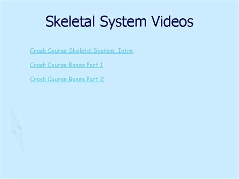 Image result for Crash Course Skeletal System