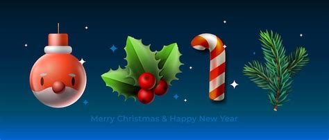 Coleção de vetores de decorações de Natal Conjunto de símbolos ...