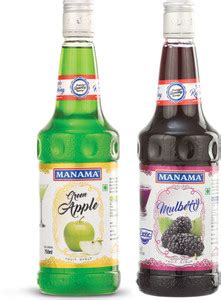 MANAMA Green Apple Syrup and Mulberry Syrup, Mixer for Mocktails ...