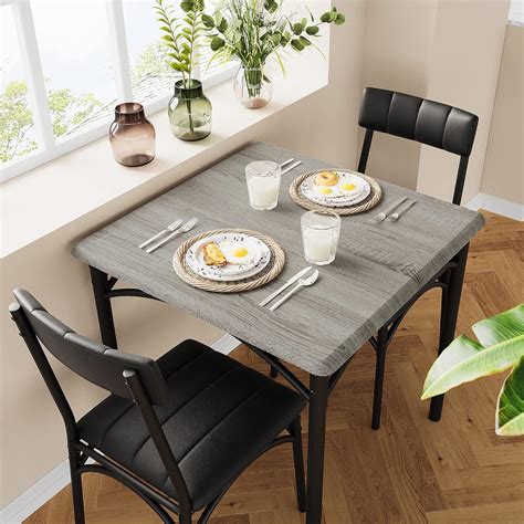 GAOMON Dining Table Set for 2, Kitchen Table and Chairs for 2 with ...