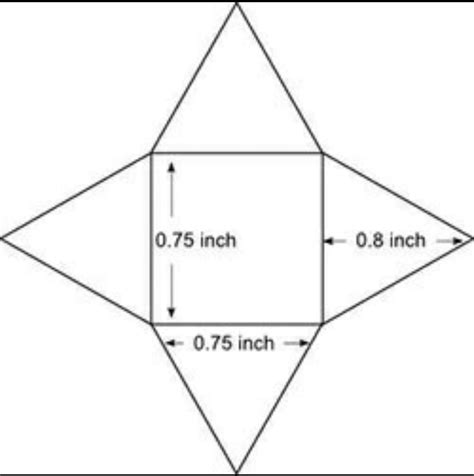 The net of a square pyramid is shown: A square is shown having each ...