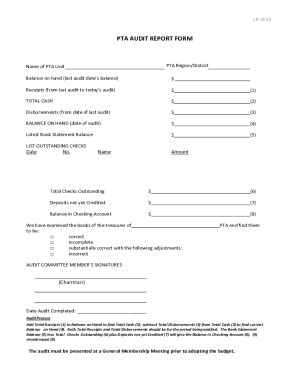2019-2025 IL PTA Audit Report Form Fill Online, Printable, Fillable ...