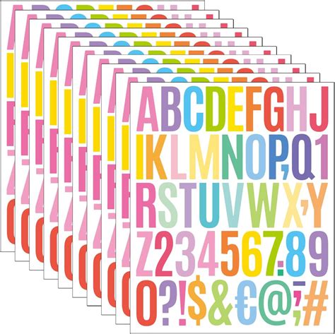 Amazon.com: 10 Sheets Large Letter Stickers, 500 Pcs 2 Inch Alphabet ...