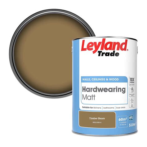 Leyland Trade Hardwearing Matt Emulsion Paint Timber Beam (PPG1096-6) 5L
