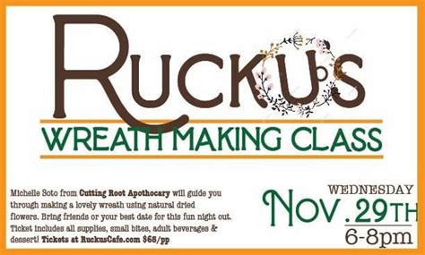 Wreath Making Class (dried flowers), Ruckus Coffee Gallery & Café ...