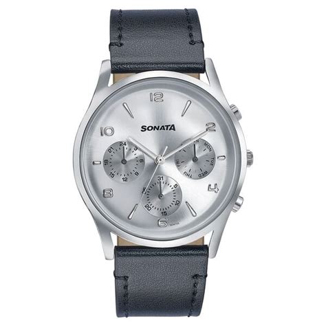 Buy Online Sonata Wedding Edit Quartz Multifunction Silver Dial Leather ...