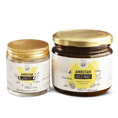 Buy AMRUTAM Gold Malt & Tablets: Powerful Immunity Booster for All Ages ...