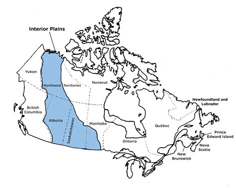 Great Plains Physical Map Canada
