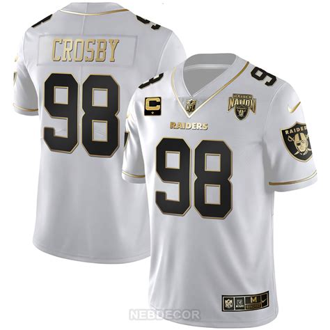 Men’s Maxx Crosby Las Vegas Raiders Nation Patch White Gold and Black Gold White Gold Jersey ...