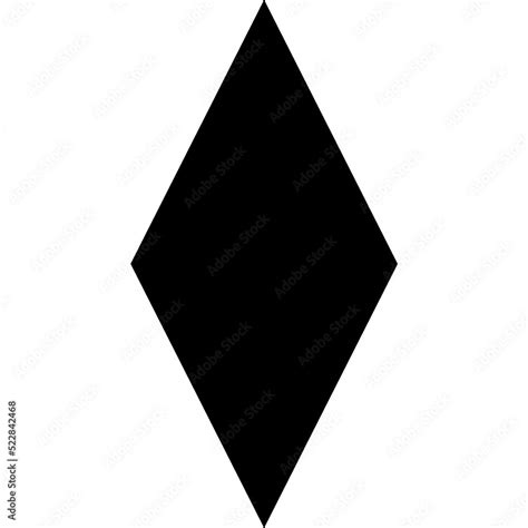 Black filled diamond, rhombus shape, design element. Isolated png ...
