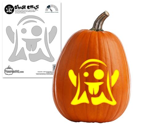 Cute Ghost Pumpkin Stencil