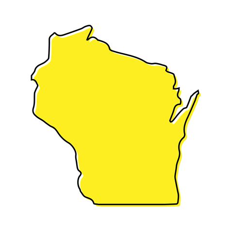 Simple outline map of Wisconsin is a state of United States. Sty 21798493 Vector Art at Vecteezy