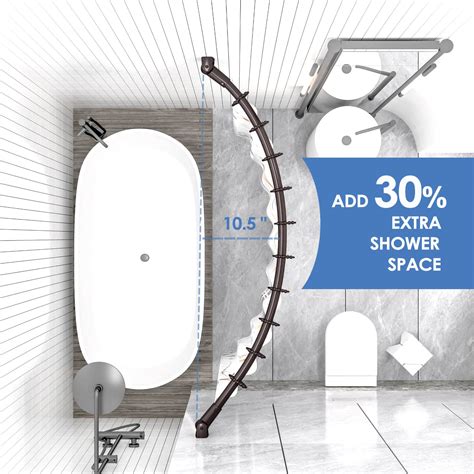 Snapklik.com : Adjustable Curved Shower Rod, 42-74 Inches Extra Wide ...