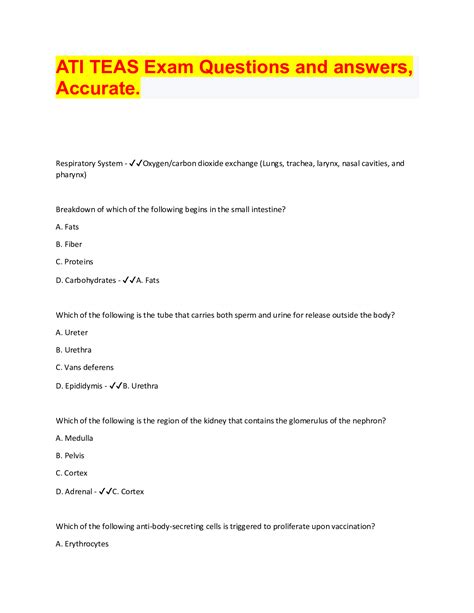 Ati teas 7 english language usage questions with answers – Artofit