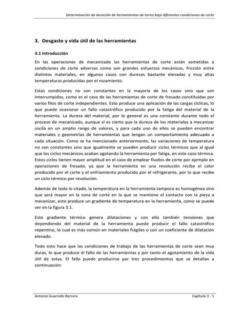 Herramientas necesarias para la evaluación del desgaste