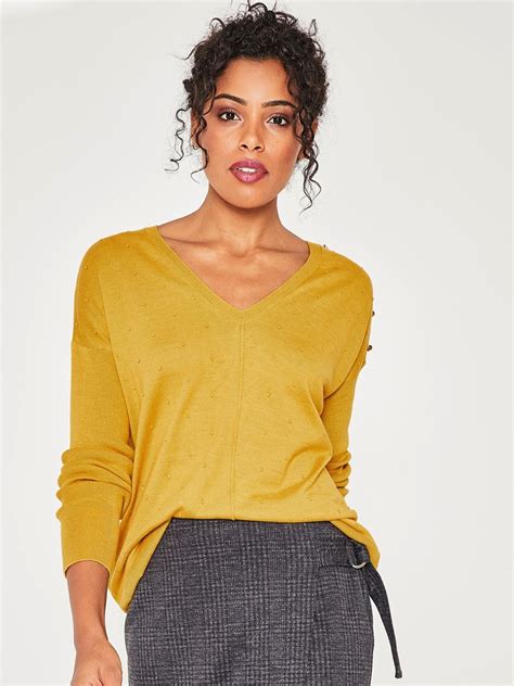 Buy Promod Women Mustard Yellow Solid Pullover - Sweaters for Women ...