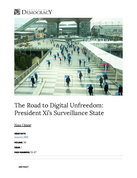 The Road to Digital Unfreedom President Xi’s Surveillance State Journal ...