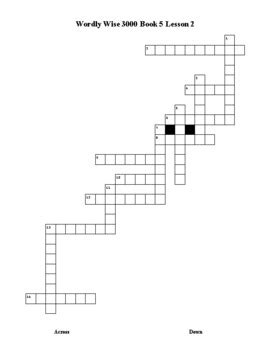 Wordly Wise 3000 Book 5 Lesson 2 Crossword Puzzle by Flair for the ...