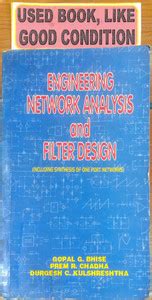Engineering Network Analysis And Filter Design (Old Book): Buy ...