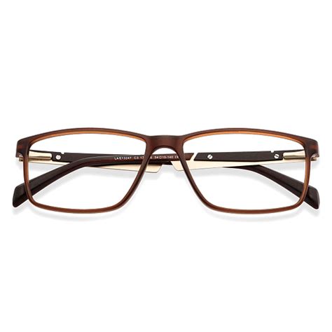 Buy Matte Brown Gold Full Rim Rectangle Lenskart Air Essentials LA ...