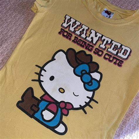 y2k hello kitty cowgirl tshirt🫶 2007 fitted sanrio... - Depop