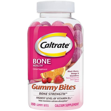Buy Caltrate Gummy Bites 500 mg Calcium and Vitamin D Supplement, Black ...