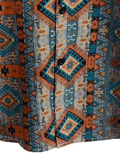 Retro Vintage Boho 1970s Shirt Hawaiian Shirts Hippie Aztec Tribal ...