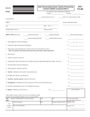 UT TC-65 2021-2026 - Fill and Sign Printable Template Online